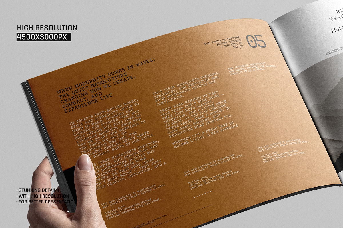Open A4 Landscape Magazine Mockup, a Books & Magazine Mockup by Toasin ...