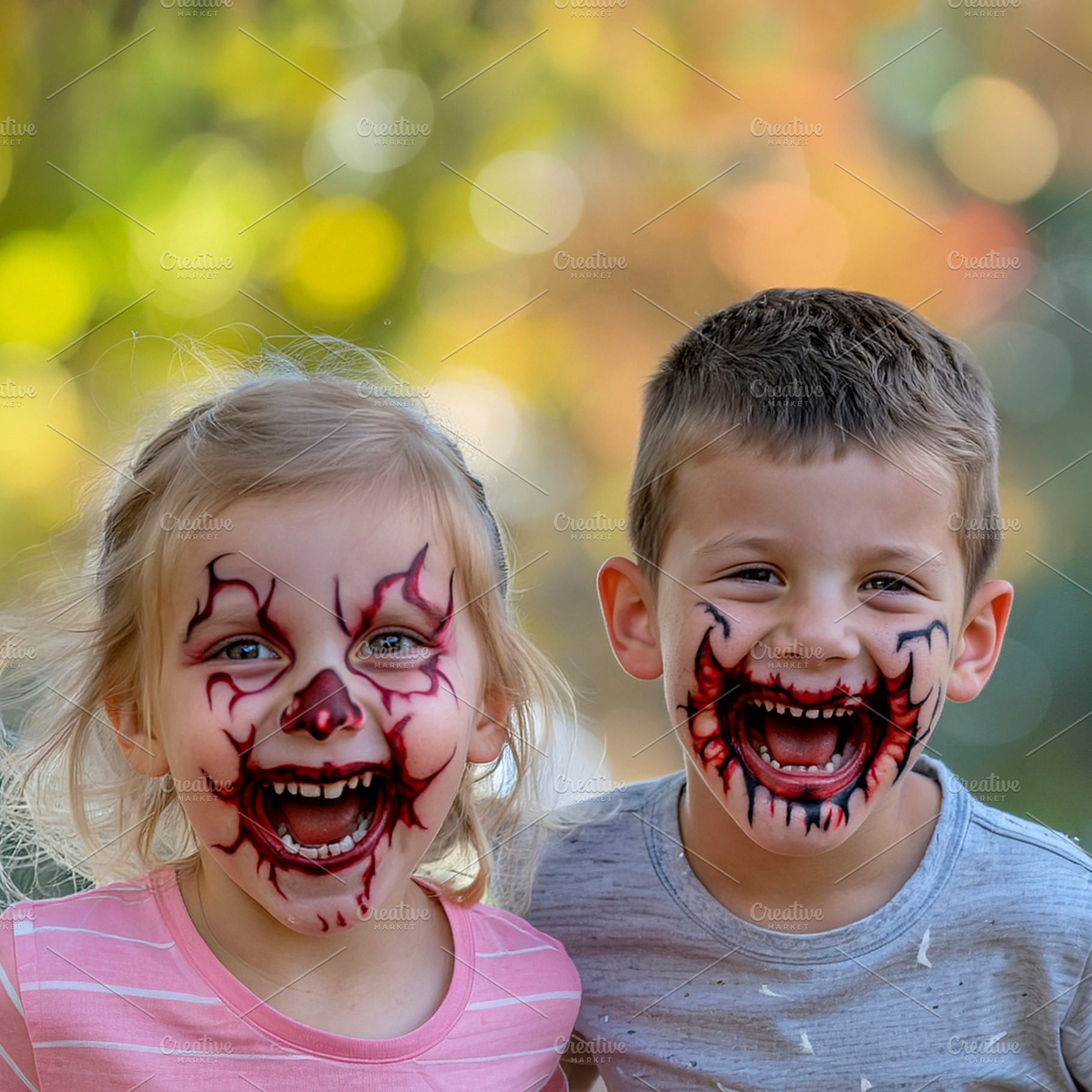 Children with Scary face paint, a Person Photo by DanFLCreativo