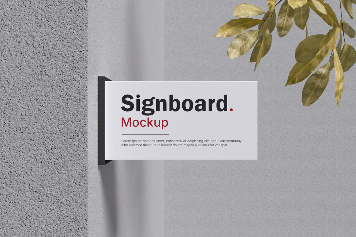 Sign Board Mockup, an Advertising Mockup by HanaSaka_Studio