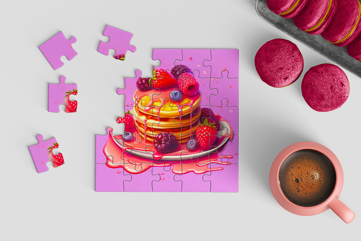 Jigsaw Puzzle Mockup 6 PSD 5x5pieces, a Merchandise Mockup by GraphicVil (Photo 6 of 9)