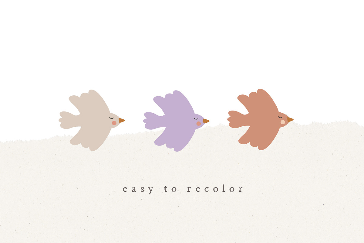 BIRDS BOHO BEIGE / vector & png, an Illustration by KruthDesign (Photo 3 of 7)