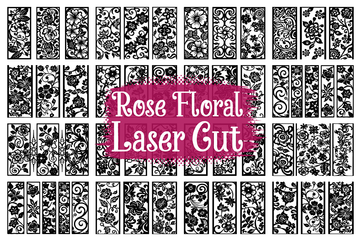 Rose Floral Laser Cut Panel Bundle, an Illustration by jahid234