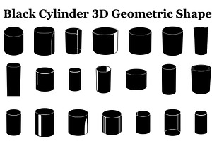Black Cylinder 3D Geometric Shape, a Graphic by Designer_Momina