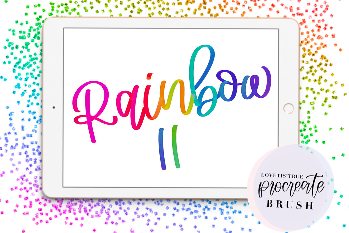 Rainbow II Procreate Brush, a Brush Add-On by lovetistrue