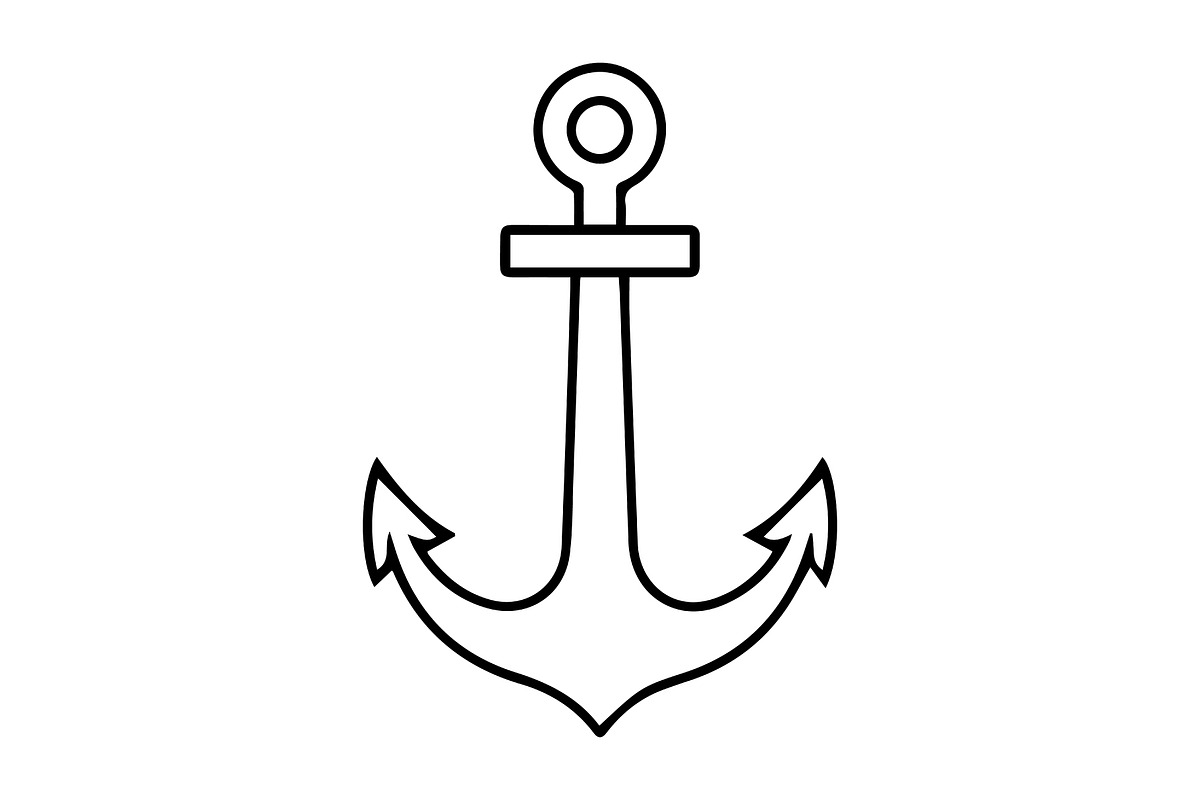 Black anchor symbol vector icon, an Outline Icon by Nurlan's shop (Photo 2 of 3)