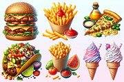 Watercolor Street Food Clipart PNG, a Graphic by CitraGraphics (Thumbnail 3 of 4)