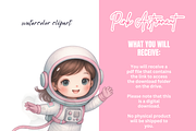 Pink Astronaut Clipart, Space Girl, a Person Illustration by VM PARTYS  BY TAIRUMA (Thumbnail 4 of 10)