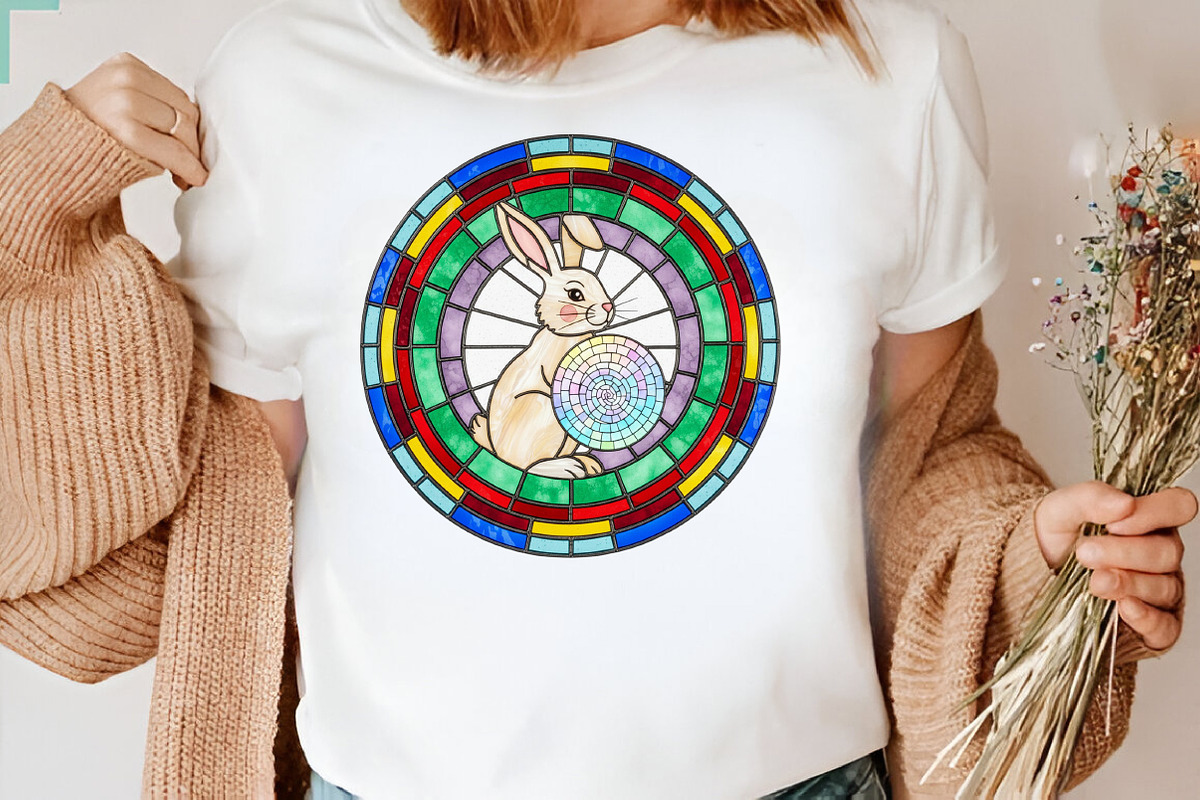 Easter Bunny Stained Glass Clipart, an Illustration by SVGArt (Photo 9 of 9)
