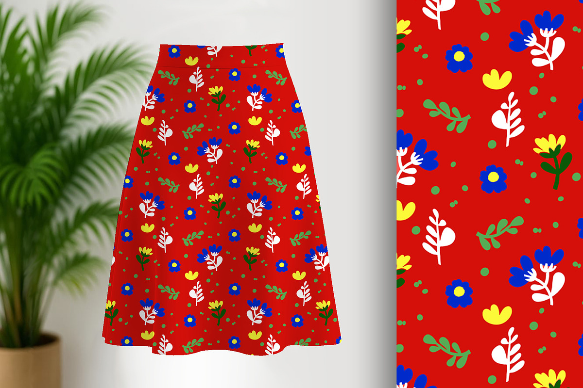 Red Country Calico Floral Seamless, a Pattern Graphic by Sharon Schwalbe (Photo 1 of 4)