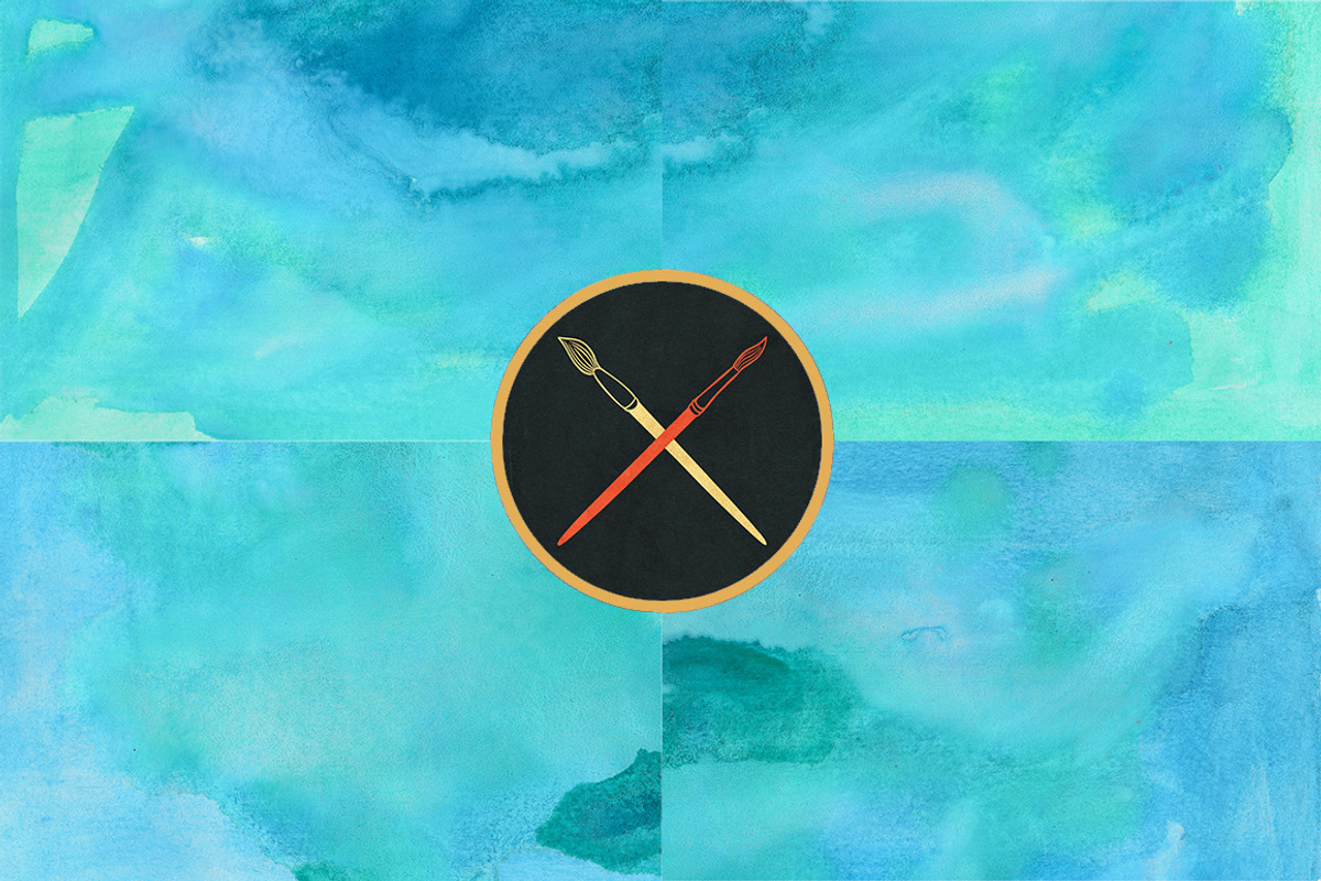 True Watercolor. Turquoise.