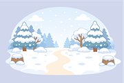 Snow Landscape Forest Illustration, a Decorative Illustration by Artpon Illustration (Thumbnail 2 of 3)