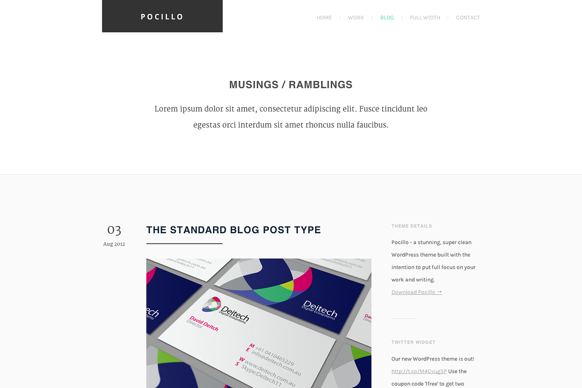 Pocillo - Retina Portfolio Theme, a WordPress Template by ThemeJug (Photo 2 of 2)