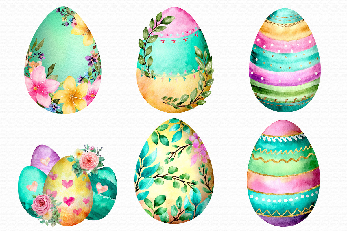 Watercolor Easter Egg Clipart, an Illustration by Libby Wishes (Photo 5 of 7)