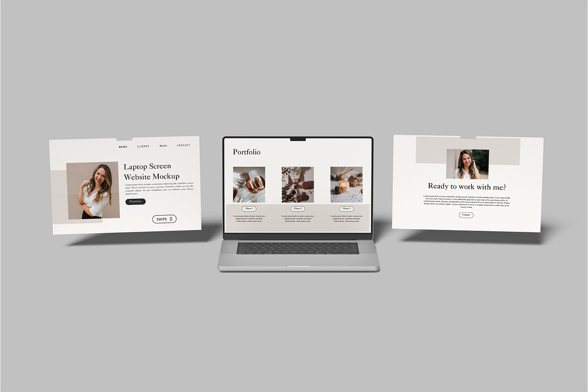 Laptop Screen Website Mockup, a Device Mockup by Bangdastudio (Photo 3 of 10)