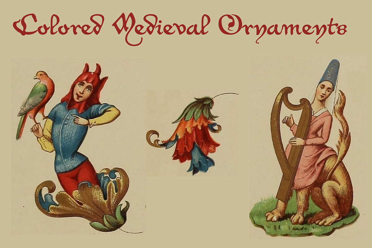 Colored Medieval Ornaments, an Object Graphic by Intellecta Design (Photo 6 of 12)