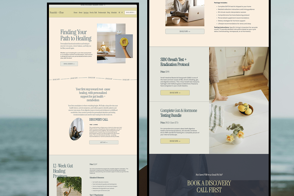 Nourish + Flow Nutritionist Website, a Squarespace Template by Solana Creative Co. (Photo 5 of 13)