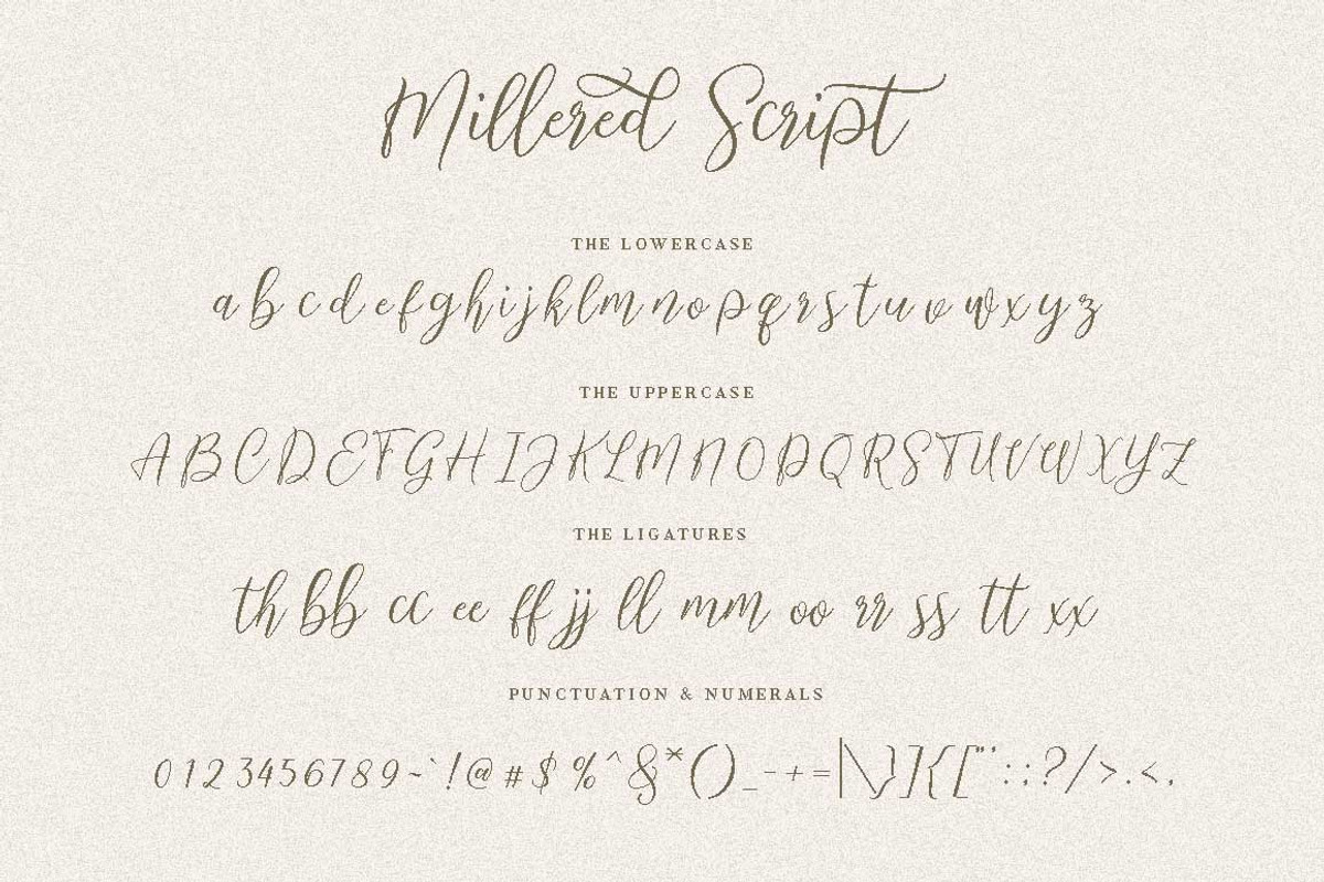 Millered - Beautiful Font Script, a Script Font by Dirtytemp Studio (Photo 11 of 12)
