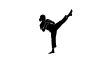 Dynamic martial arts kick silhouette, an Illustration by Amazin_art (Thumbnail 12 of 36)