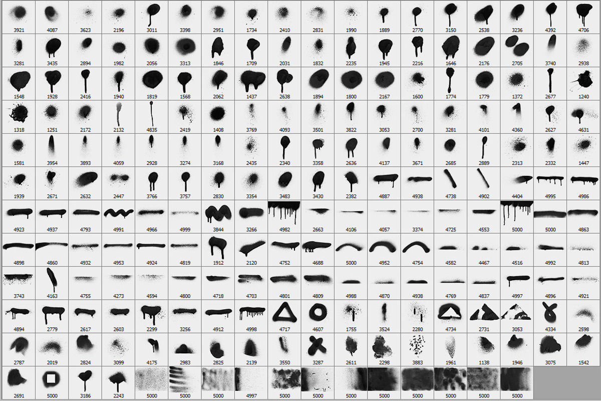 214 Spray Photoshop Brushes, a Brush Add-On by ArtistMef (Photo 2 of 9)