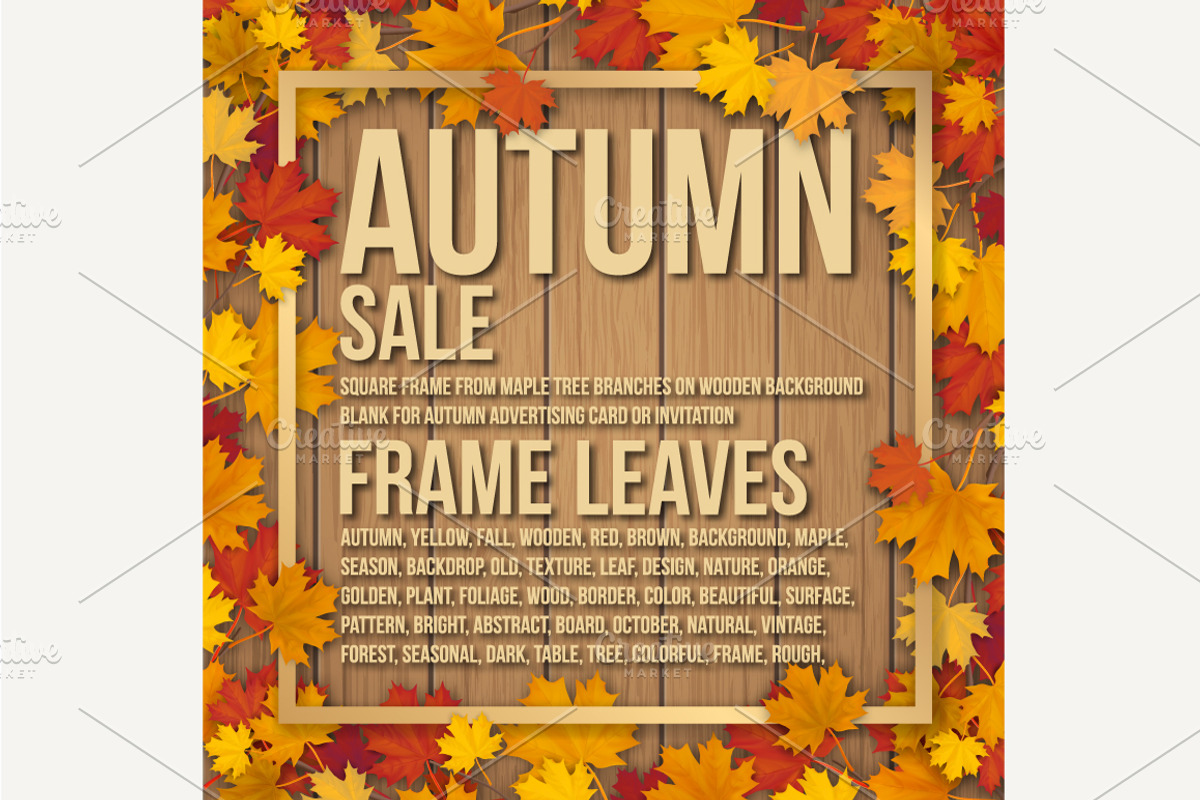 Set of maple tree leaves frames., a Decorative Illustration by belander (Photo 1 of 8)