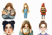 Quirky Girl Clipart Bundle, an Illustration by Craft Nest (Thumbnail 3 of 6)