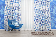 5 hand drawn vector blue patterns, a Pattern Graphic by picsome.ca (Thumbnail 2 of 3)
