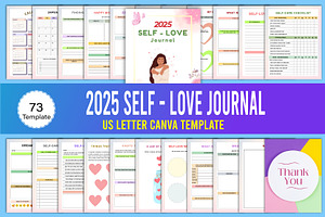 2025 Self-Love Journal Canva, a Stationery Template by Designmela01