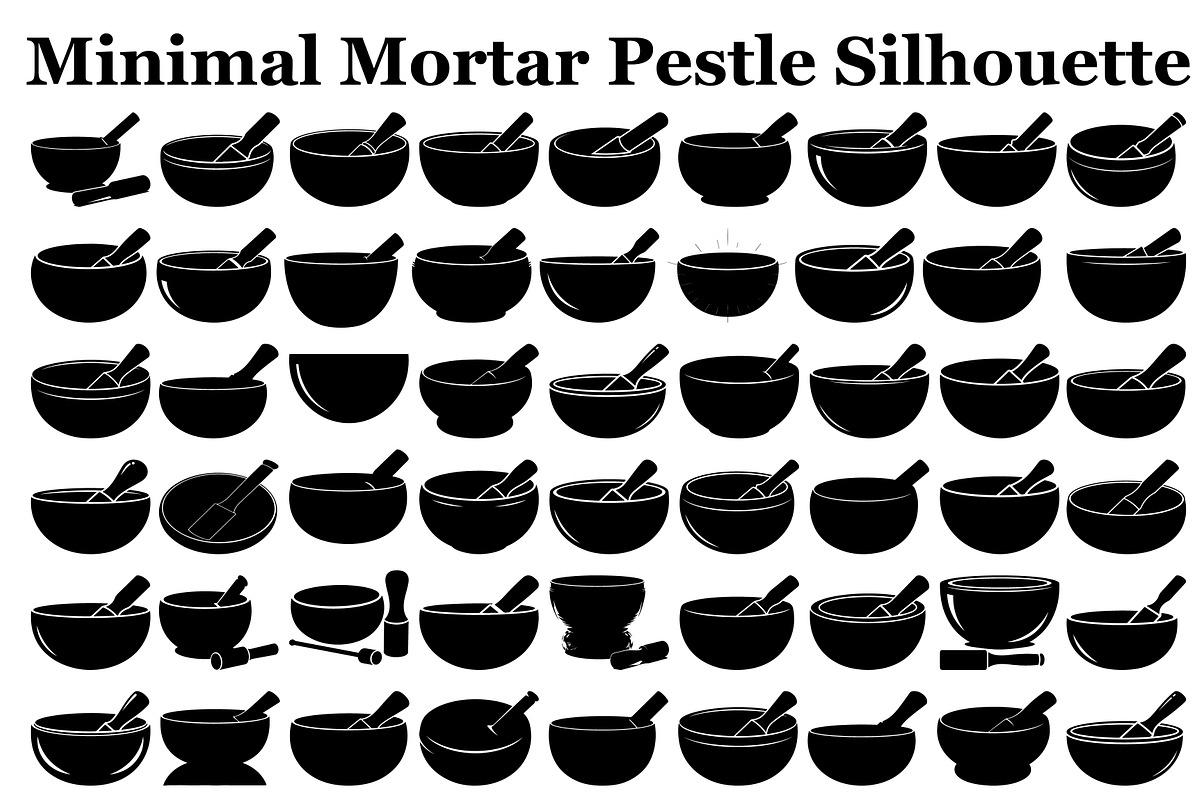 Minimal Mortar Pestle Silhouette, an Illustration by Designer_Momina (Photo 1 of 14)
