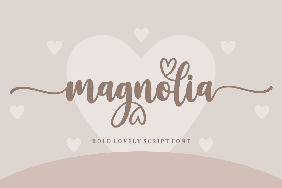 Magnolia | Lovely Bold Fonts, a Script Font by Bosstype Studio (Photo 1 of 8)
