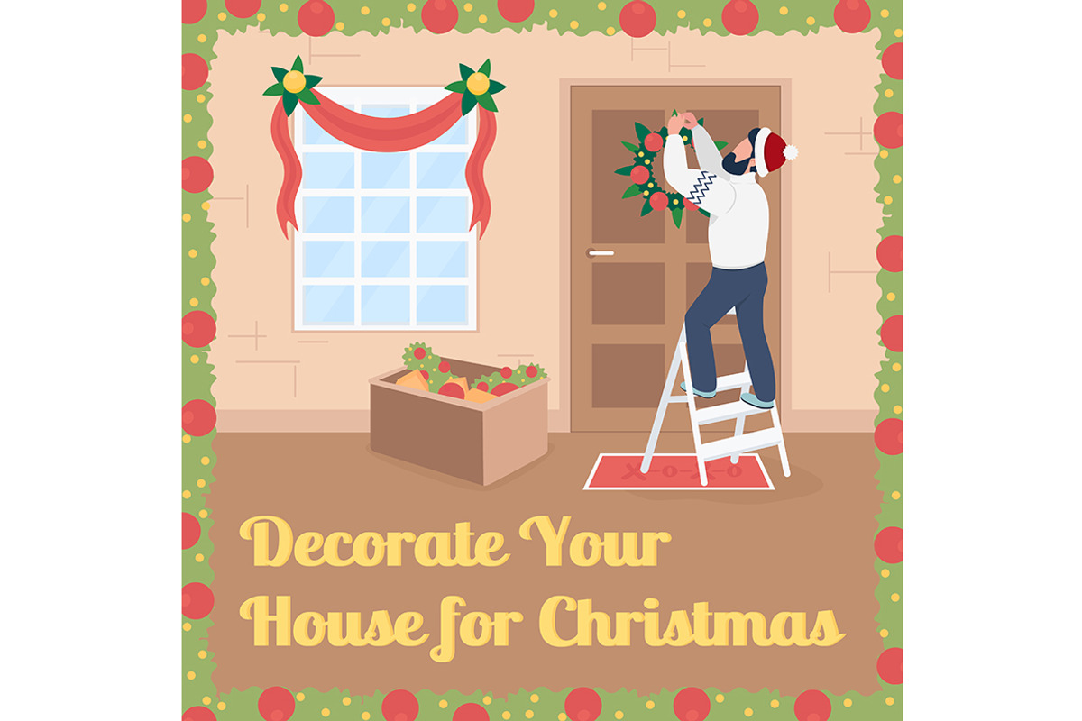 Winter holiday post mockup, a Flyer Template by IMG visuals characters