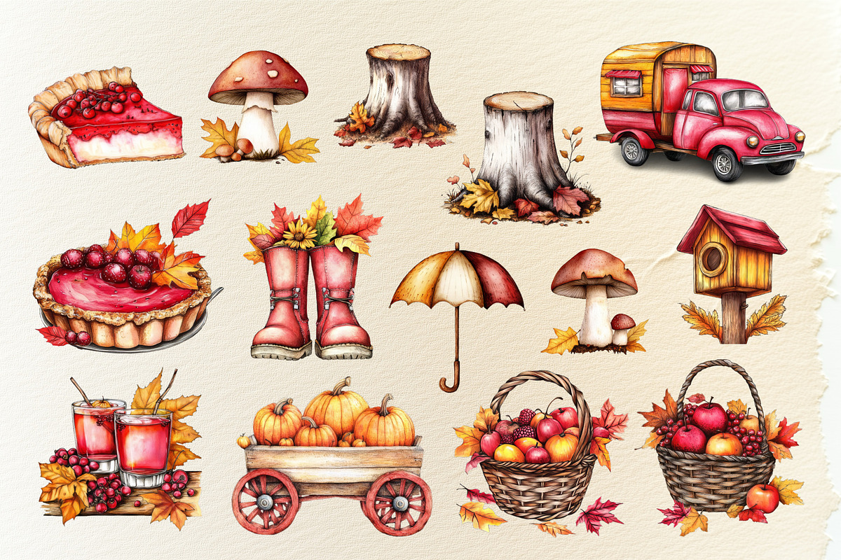 Watercolor Autumn animals set, a Seasonal Illustration by ZabolotnaArt (Photo 4 of 13)