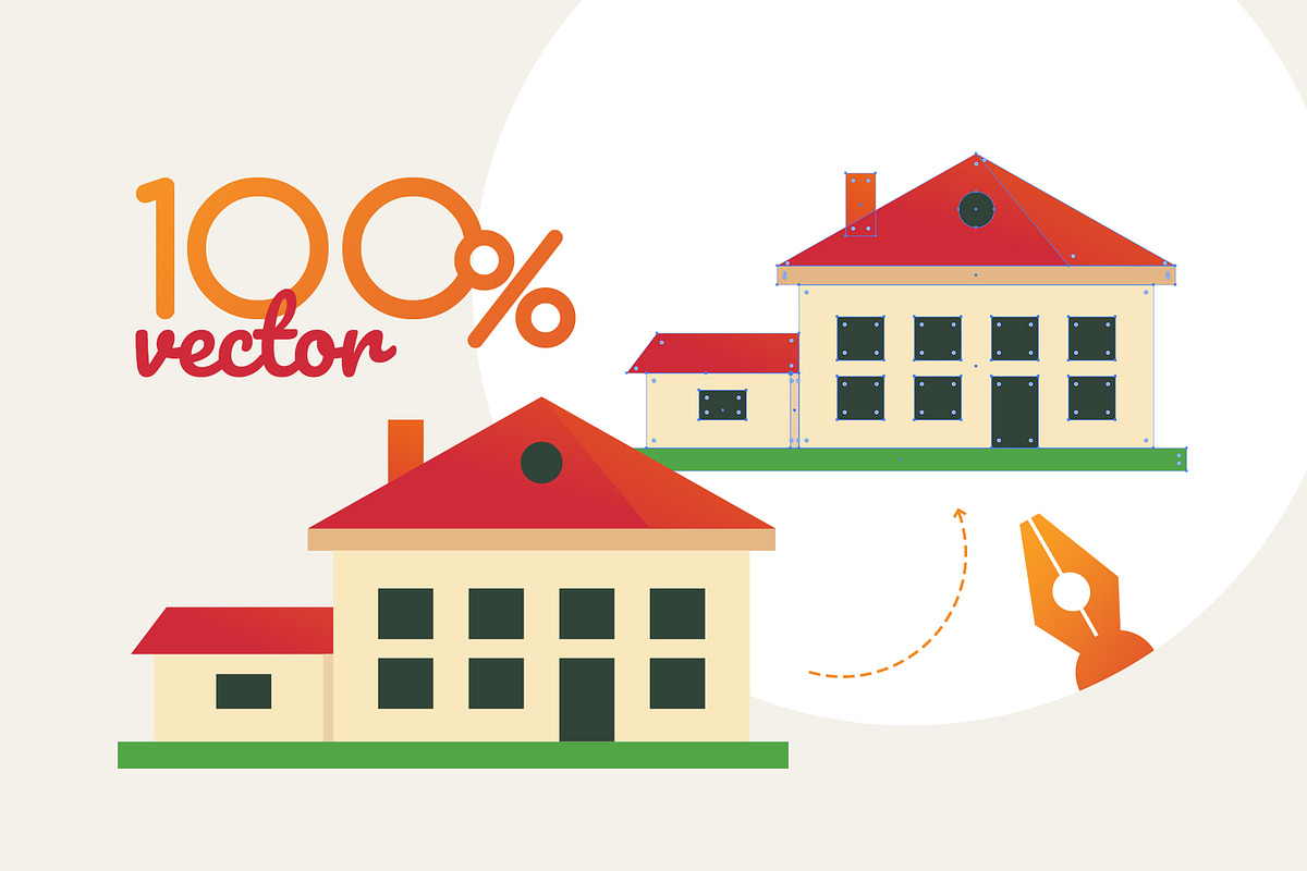 Flat Design City Buildings Icons Set preview 3