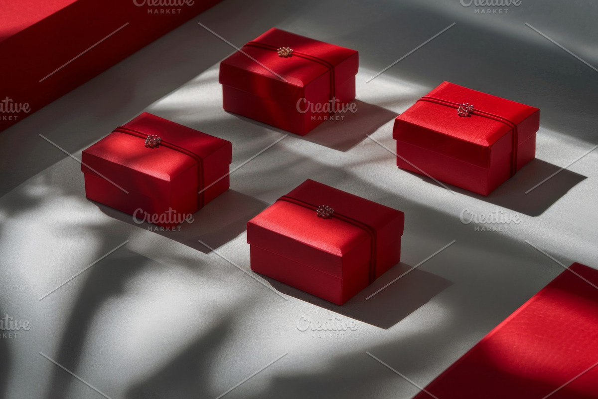 86 Gift boxes with ribbons and bows, a Holiday Photo by Handmadefont (Photo 84 of 90)