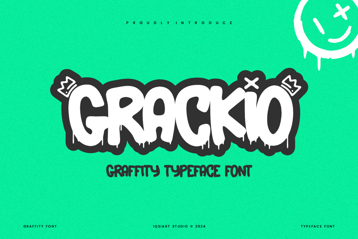 Grackio - Graffiti Font, a Handwritten Font by Iqsiart Studio (Photo 1 of 7)