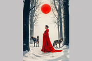 Winter Forest Wolf Princess, a Person Illustration by StockVerse Creative (Thumbnail 3 of 4)