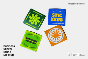 Sticker Brand Mockup, a Merchandise Mockup by Unerispace