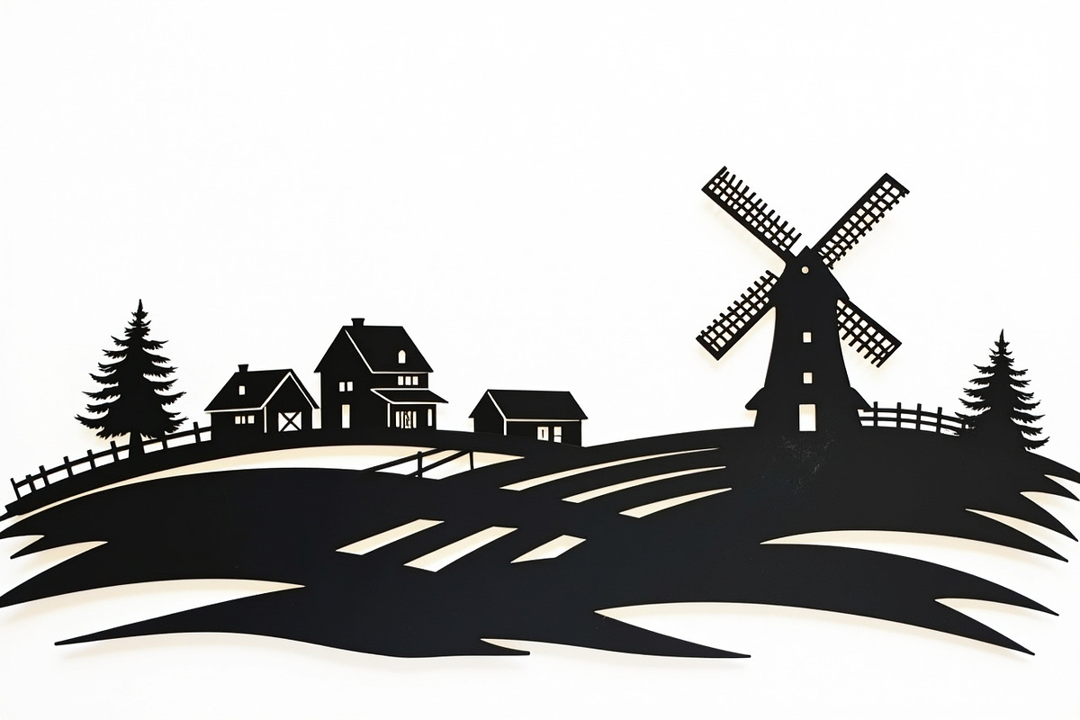 Dutch Windmill Field Set, an Illustration by BIPLOB EXPERT (Photo 7 of 10)