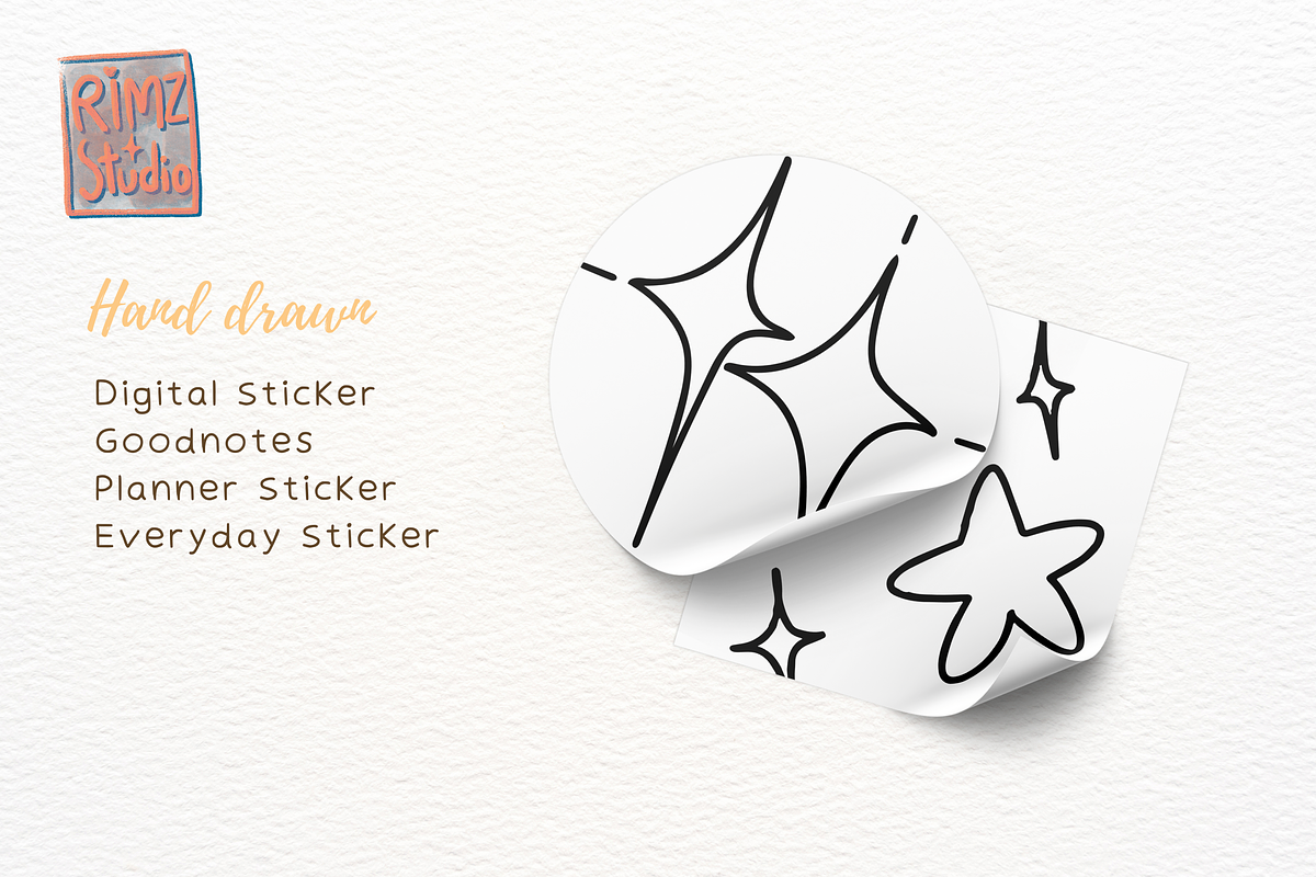 Sparkling stars hand drawn set SVG, an Illustration by RimzStudio (Photo 2 of 7)
