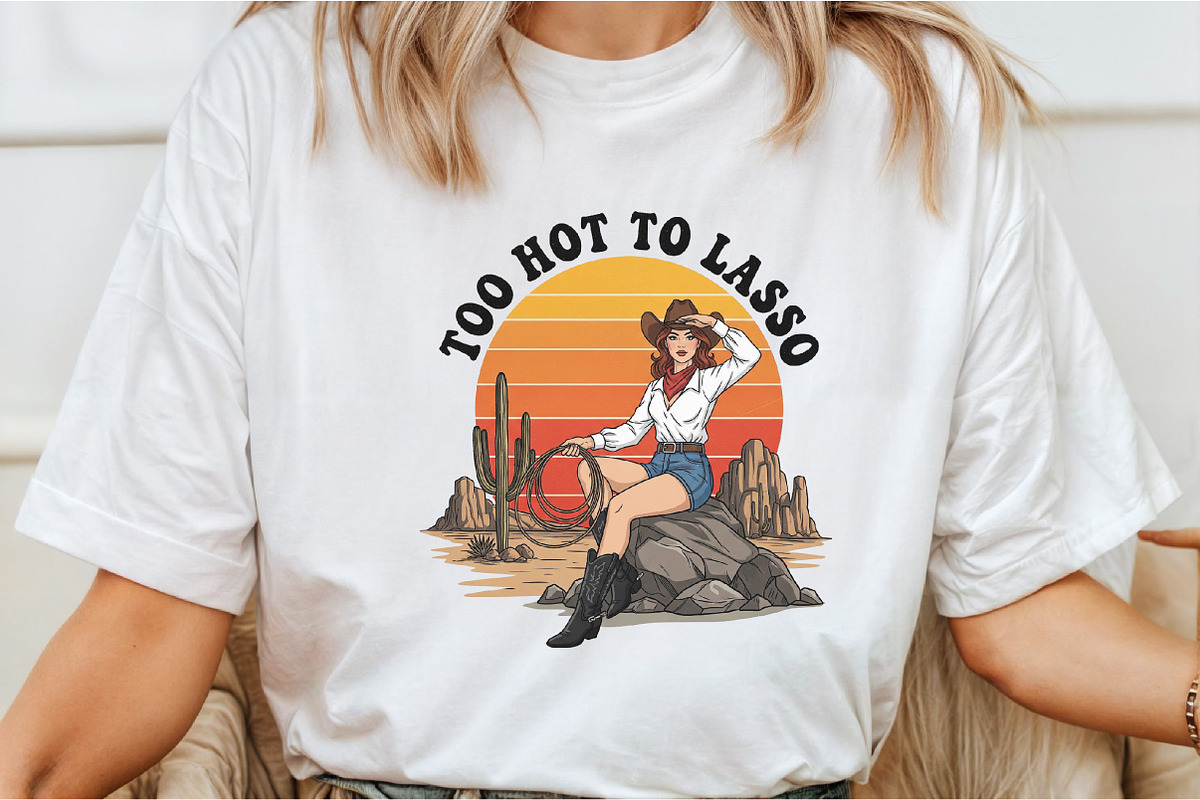 Too Hot To Lasso Cowgirl PNG, an Illustration by DreamCafeArt (Photo 2 of 7)