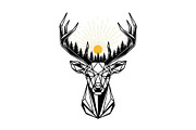 Artistic Geometric Deer Head Bundle, an Illustration by yasushie (Thumbnail 6 of 31)