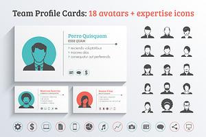 Team Profile Business Cards Template
