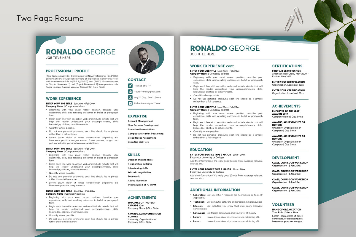 ATS Resume CV Word & Google Docs 52, a Resume Template by MrCam Template Resume|CV (Photo 3 of 8)