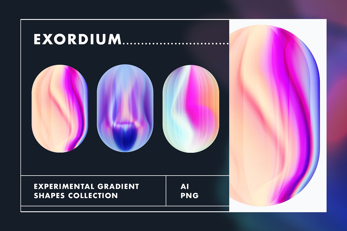 Exordium Dynamic Gradient Shapes, a Texture Graphic by Polar Vectors (Photo 3 of 16)
