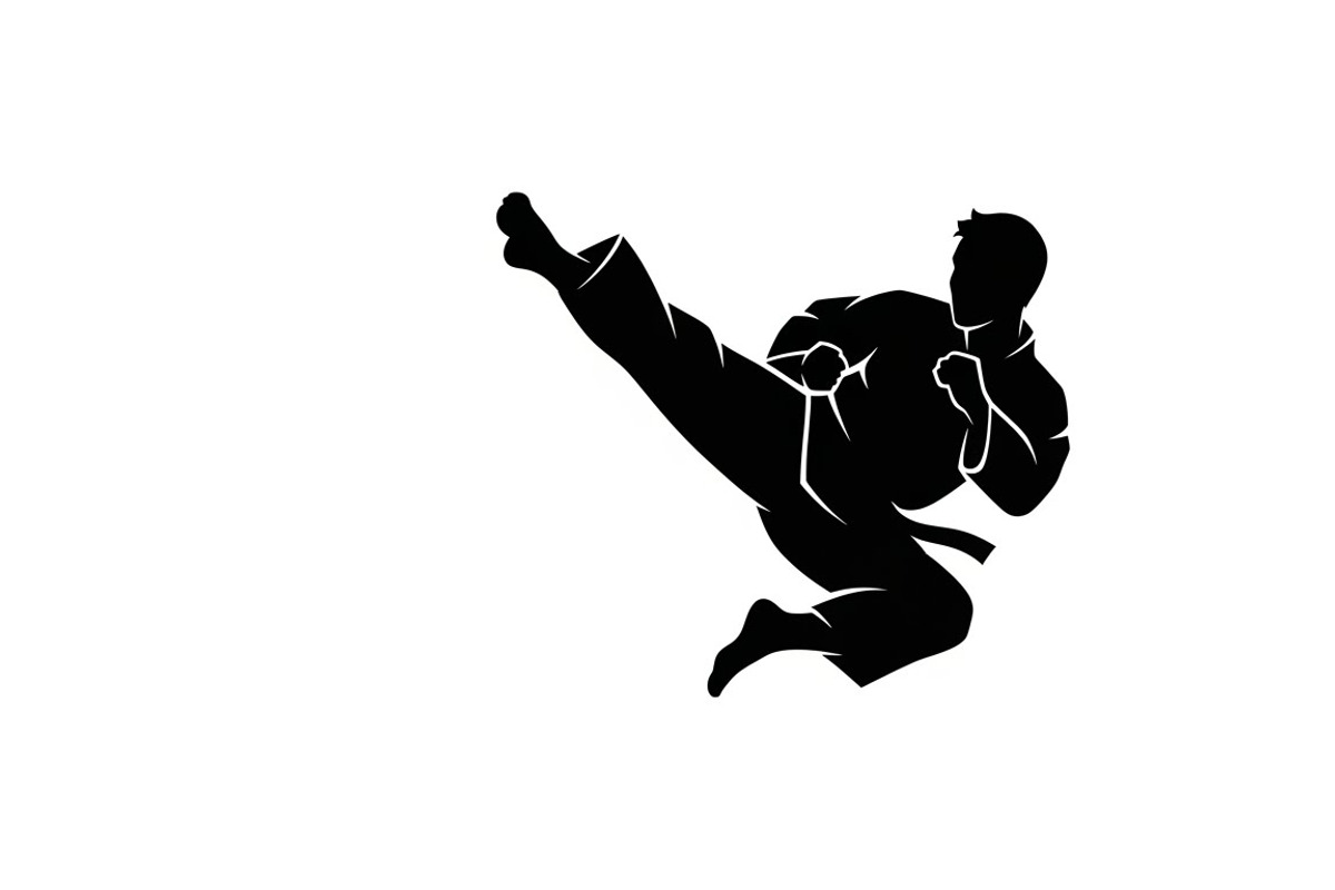 Dynamic martial arts kick silhouette, a Graphic by Amazin_art (Photo 21 of 36)