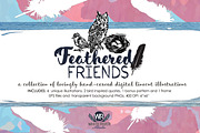 Feathered Friends Linocuts, an Illustration by WhiteRiverStudio (Thumbnail 1 of 10)