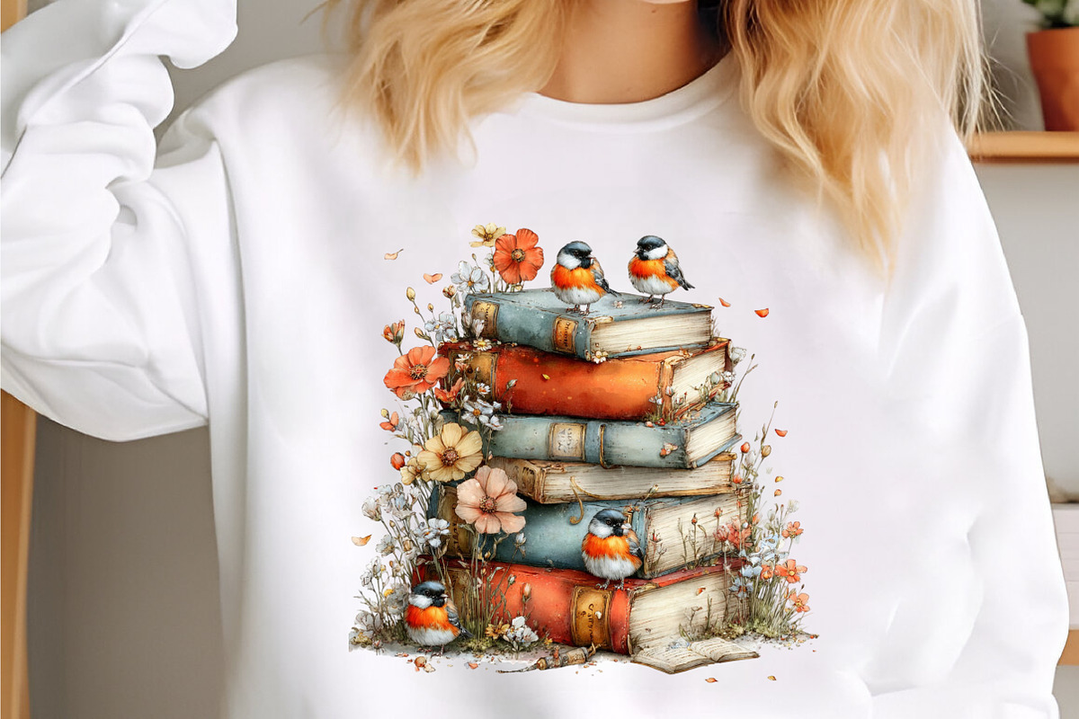 Whimsical Spring Books Stack Clipart, an Illustration by designcity5 (Photo 4 of 5)