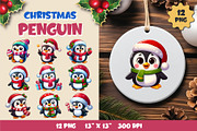 Christmas penguin. Clipart, PNG., an Animal Illustration by KENO Mascots (Thumbnail 1 of 8)