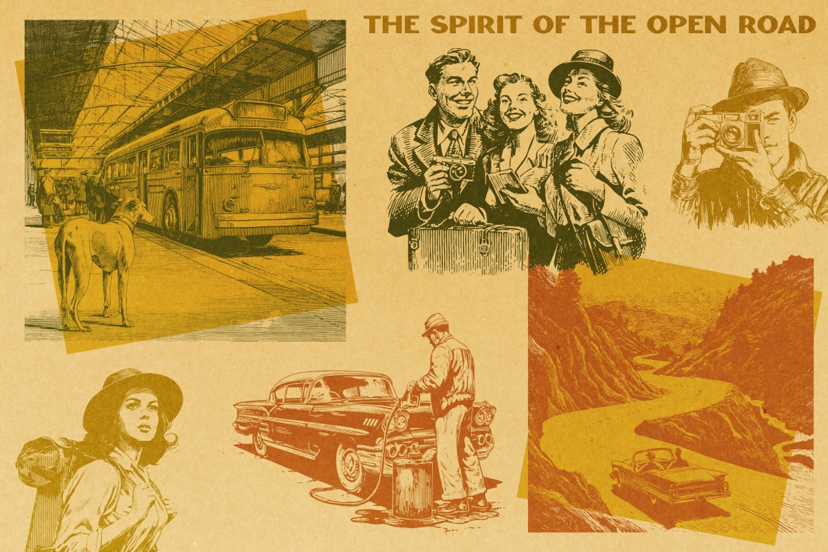 USA Retro Road Trip illustrations, an Object Illustration by Nocturnal Wolf (Photo 5 of 19)