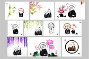 Ink painting of zen monks, an Illustration by Elina_Li (Thumbnail 3 of 4)