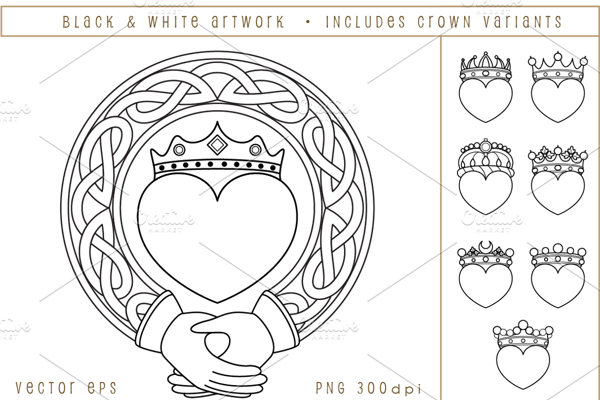 Celtic Claddagh - Holding Hands, an Illustration by AonCelticArt